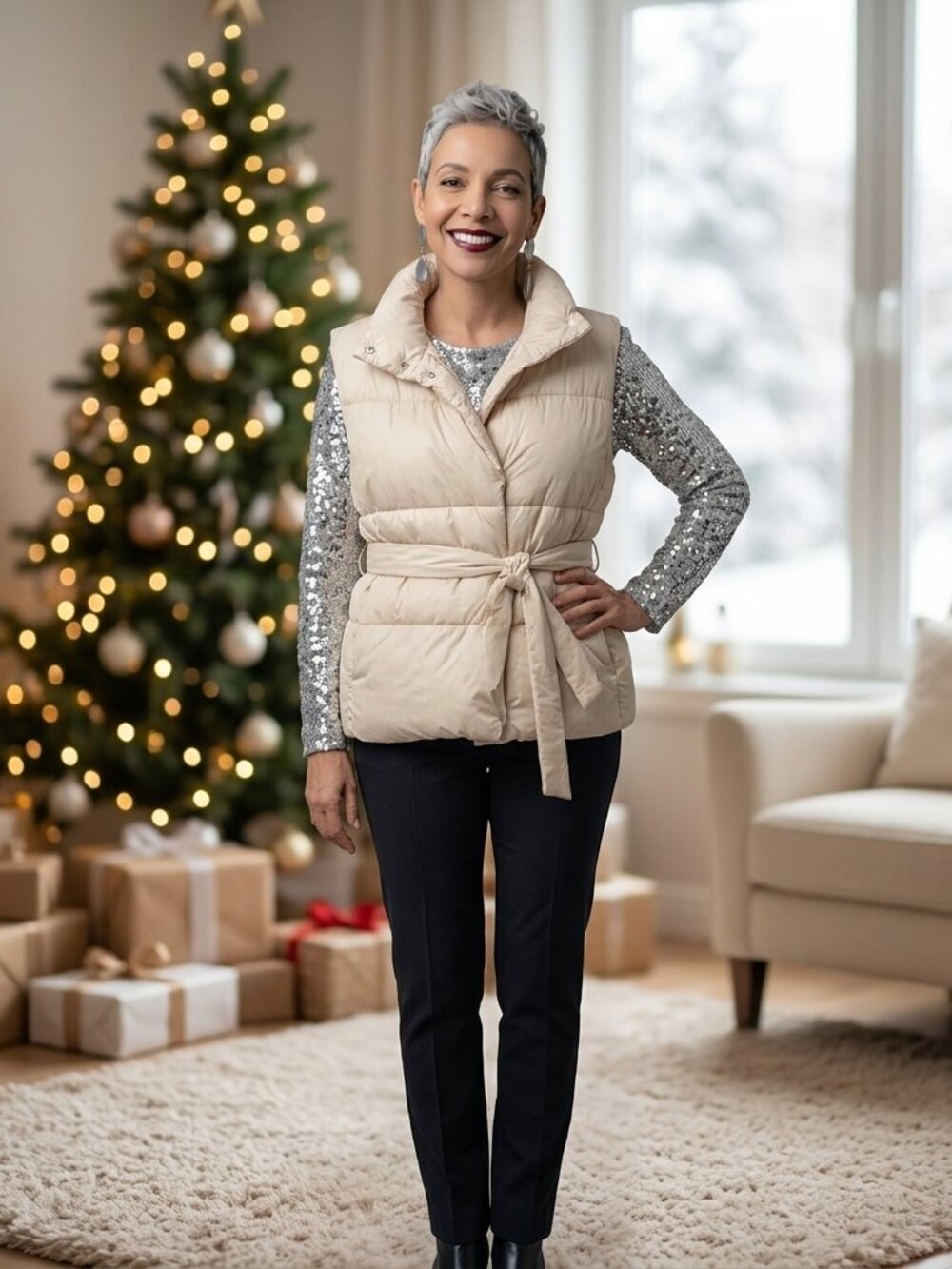 GAP Women’s Belted Puffer Jacket – Size XL